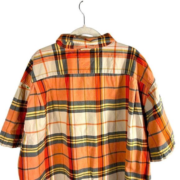 Vintage Tommy Hilfiger Orange Plaid Print Button Down Shirt - Picture 5 of 8